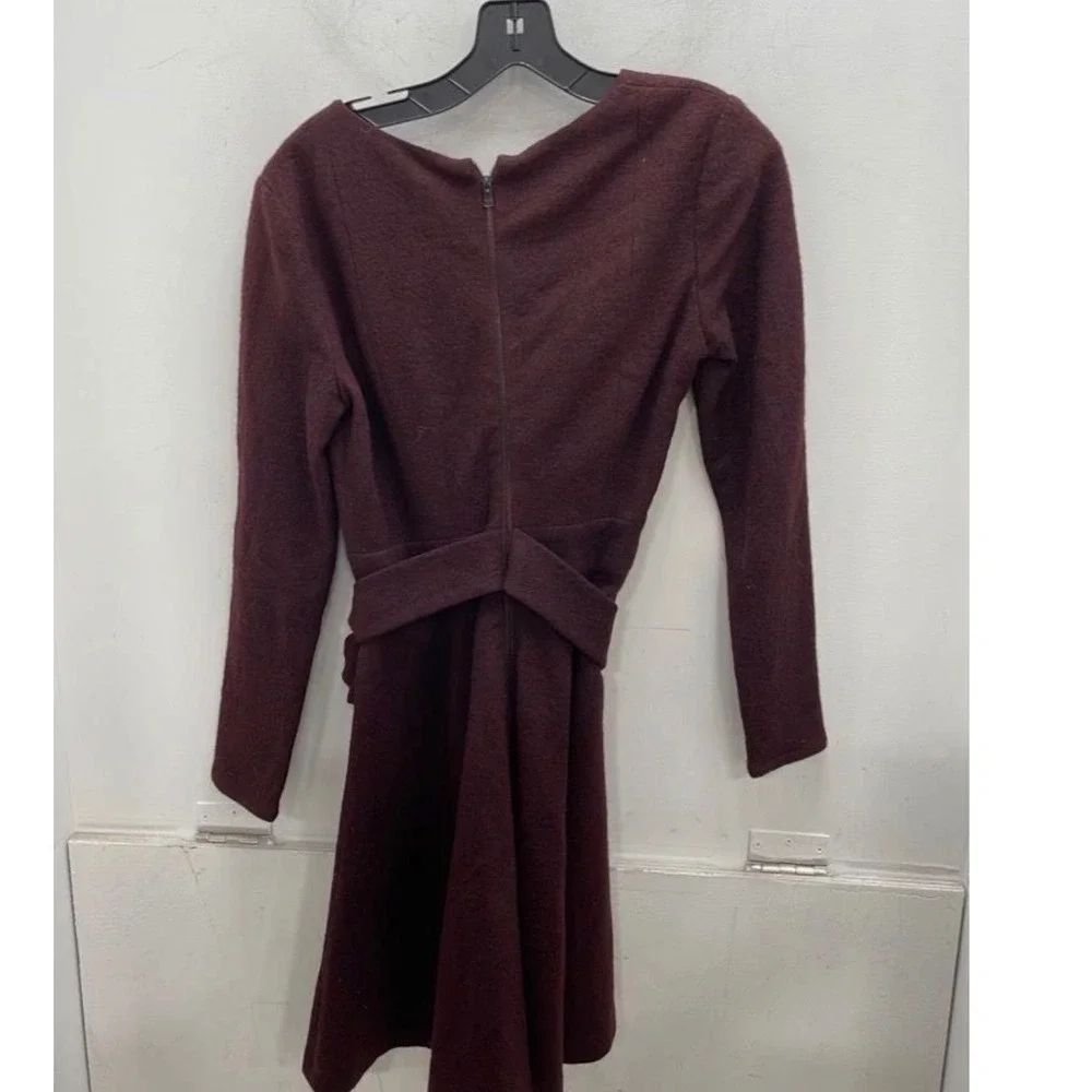 Luba by Hannah Payne 🐝Burgundy‎ Wool Dress 3D Embellished Bee Belted A-Line